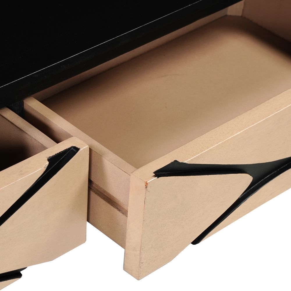 Solid Mango Wood Coffee Table Black