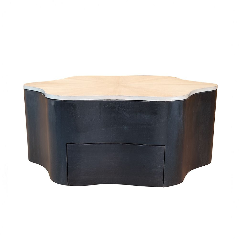 Solid Mango Wood Coffee Table Black