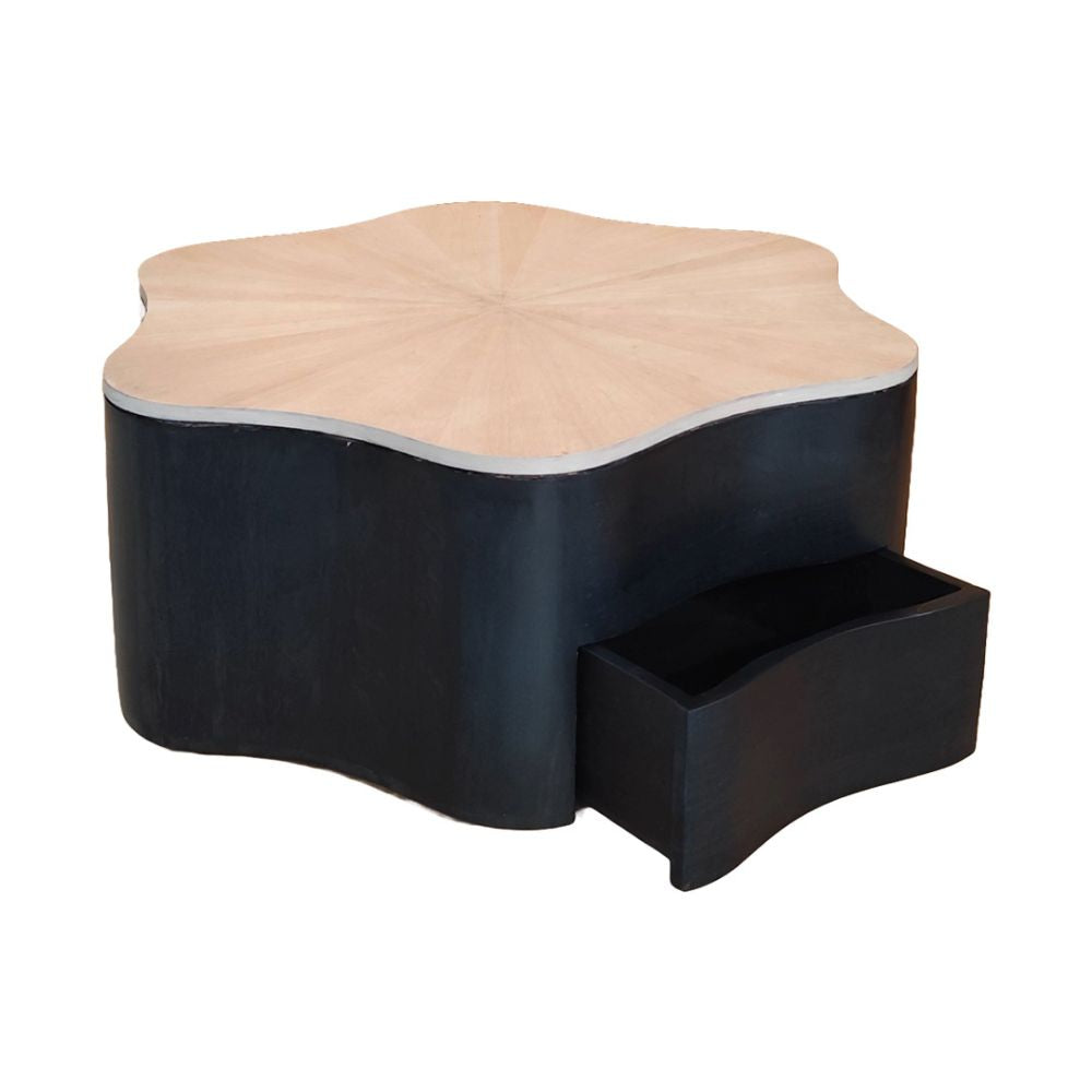 Solid Mango Wood Coffee Table Black