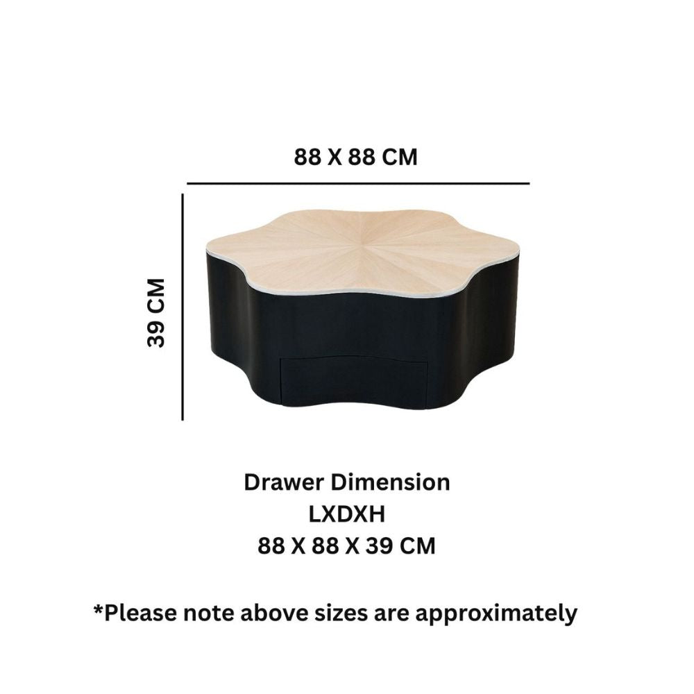Solid Mango Wood Coffee Table Black