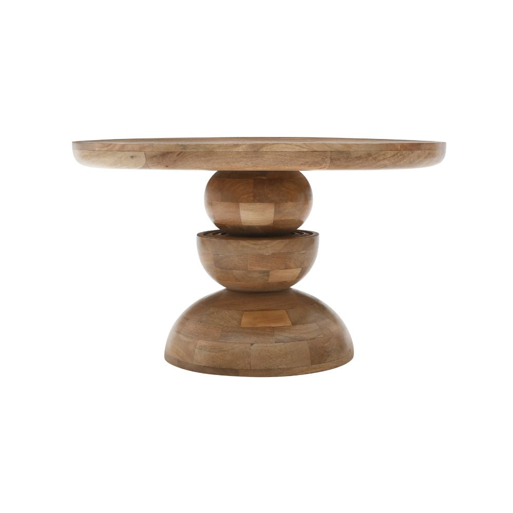 Merlin Mango Wood Pedestal Round Coffee Table