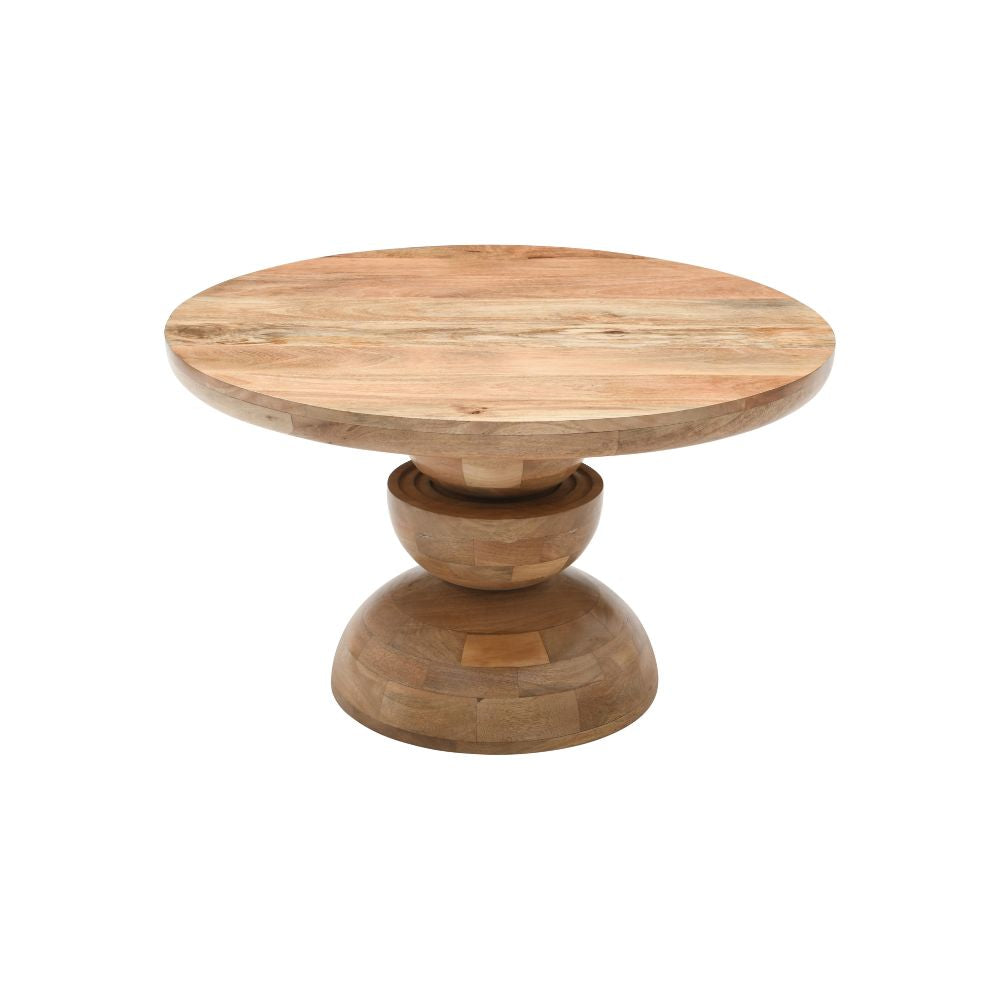 Merlin Mango Wood Pedestal Round Coffee Table