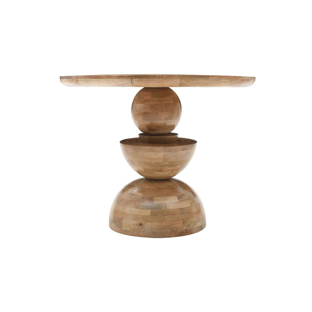 Merlin Mango Wood Round Dining Table 4 Seater