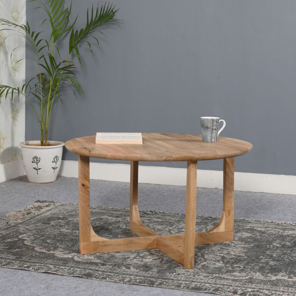 Nolan Natural Mango Wood Round Coffee Table