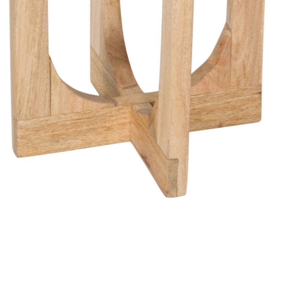 Nolan Natural Mango Wood Round Inverted Legs Side Table