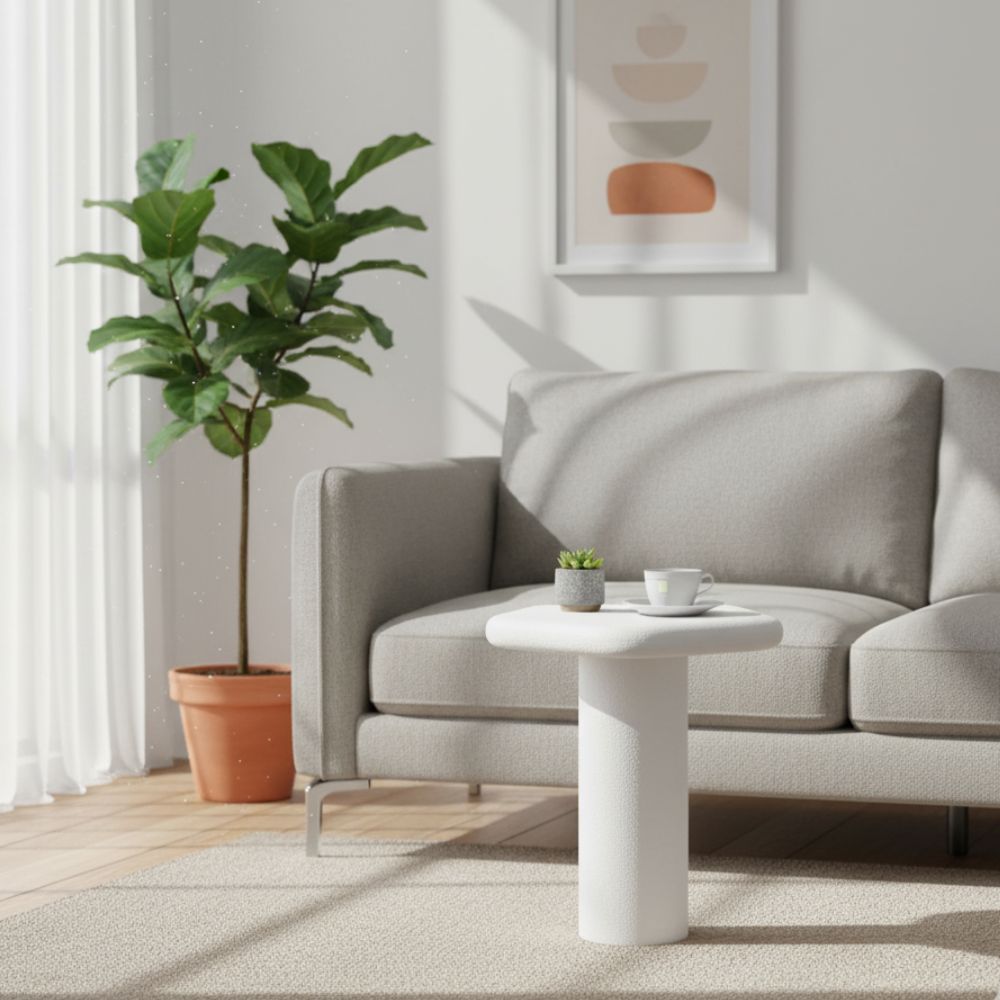 Udaipur Pentagon Side Table Big (White)