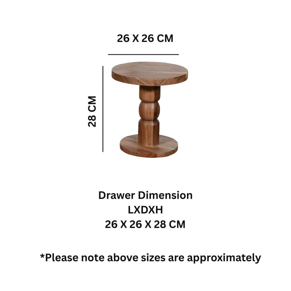 Jaipur Acacia Wood Freestanding Side Table