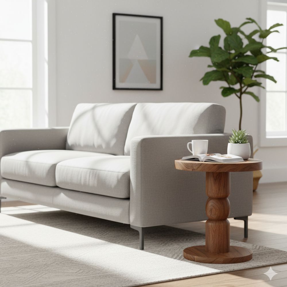 Jaipur Acacia Wood Freestanding Side Table
