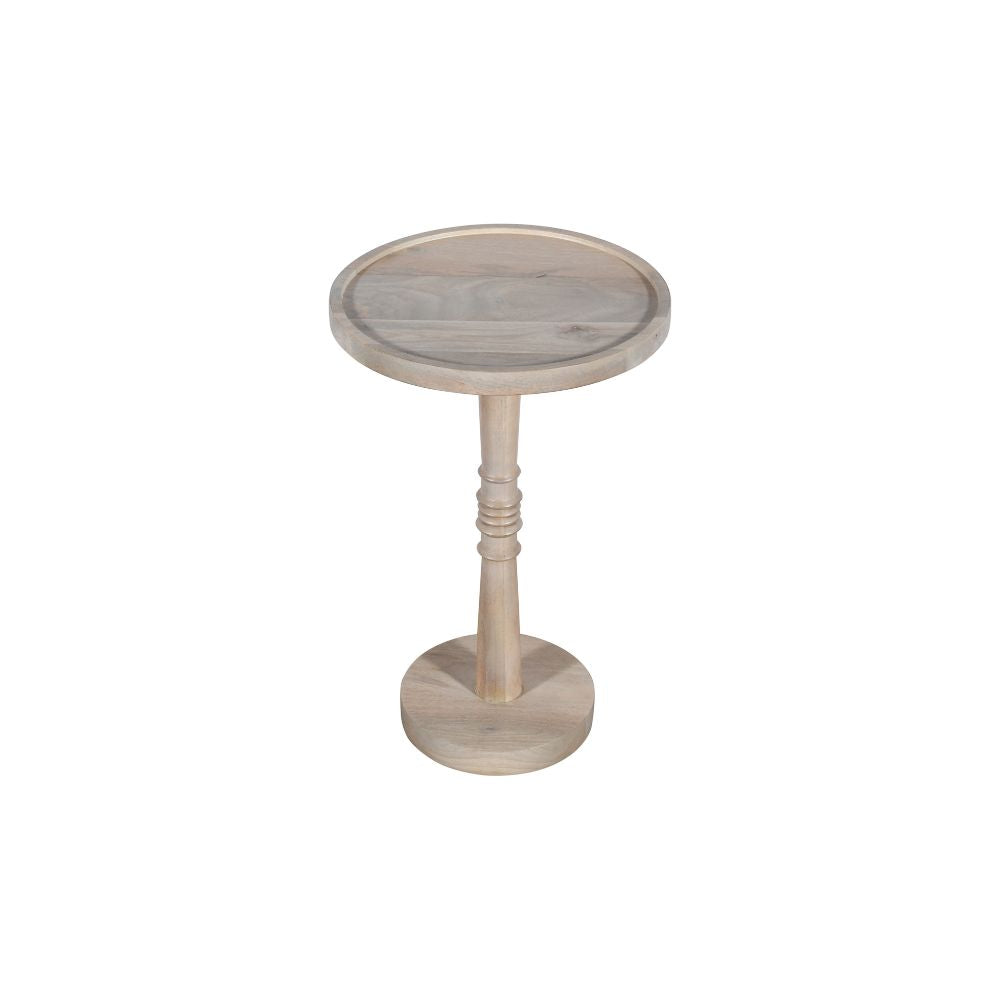 Mango Wood End Table-Oak White