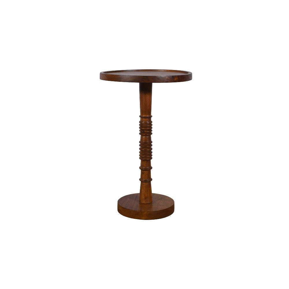 Mango Wood End Table-Oak Brown