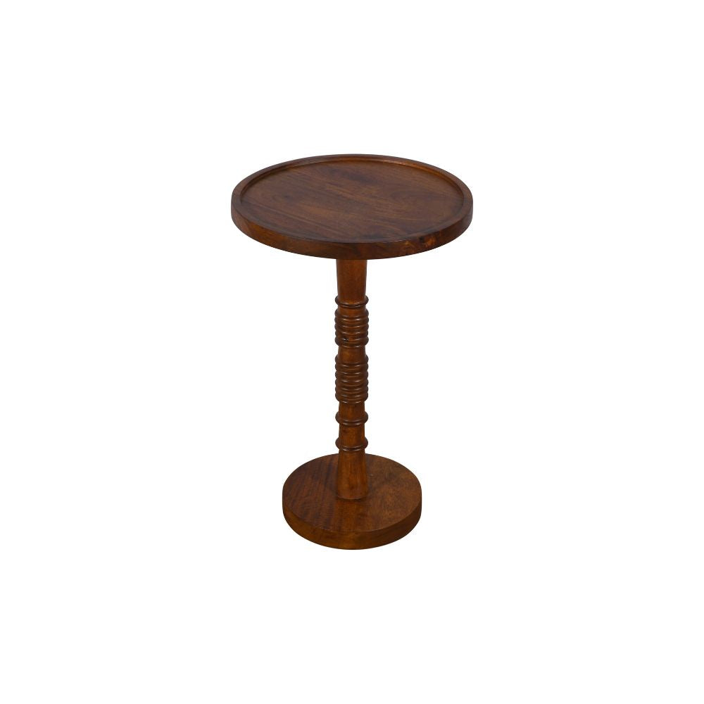 Mango Wood End Table-Oak Brown