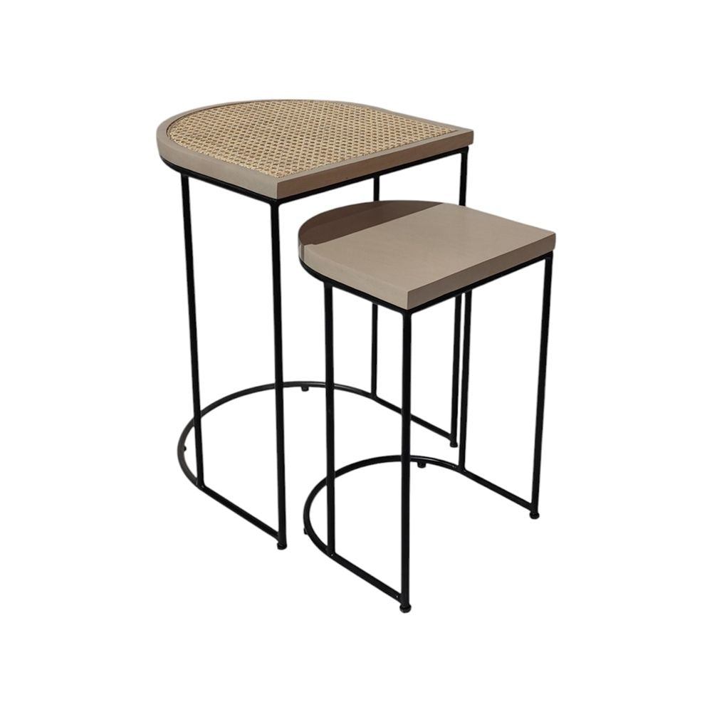 Mango Wood & Iron Nest Of 2 Table