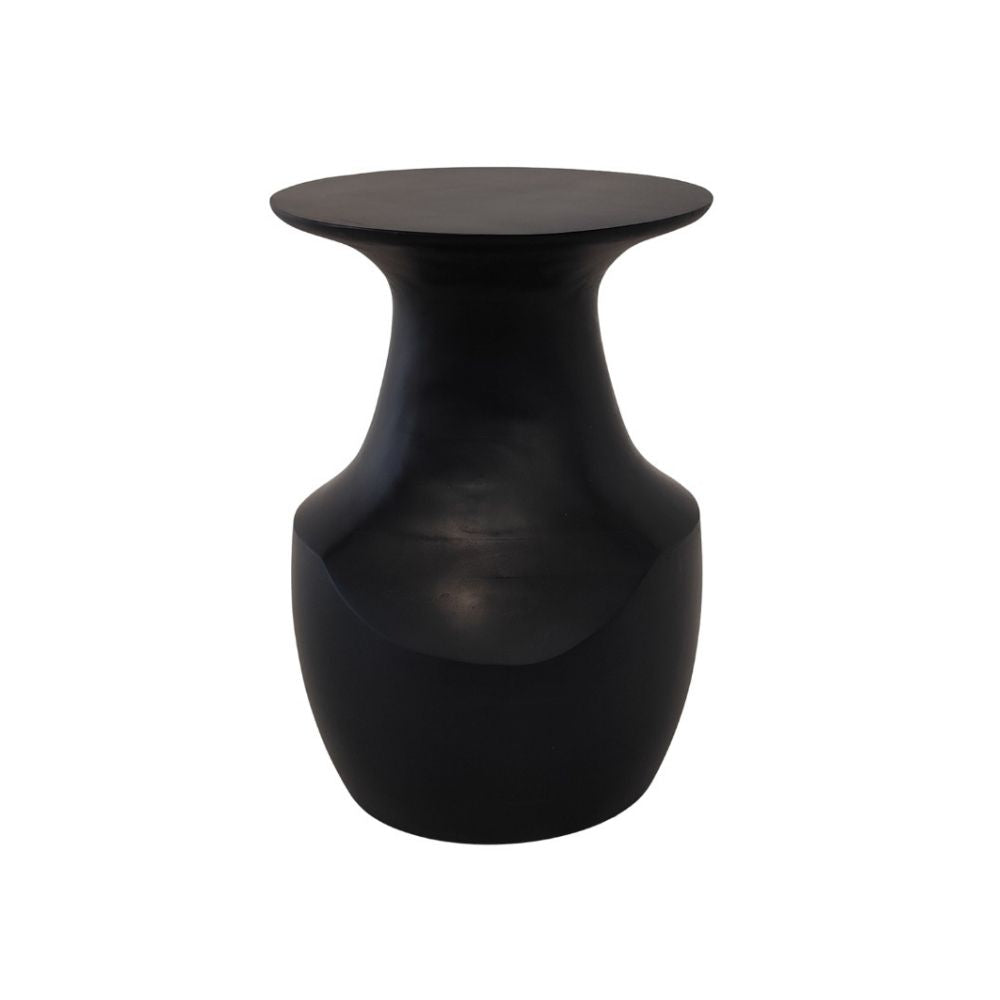Indian Hub Solid Wood Black Side Table