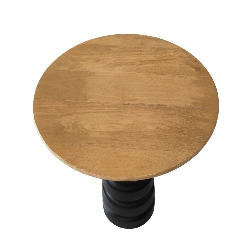 Indian Hub Natural & Black End Table