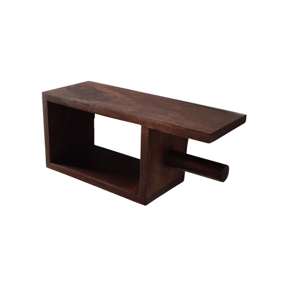 Indian Hub Solid Wood Wall Bath Paper Roll Hanger