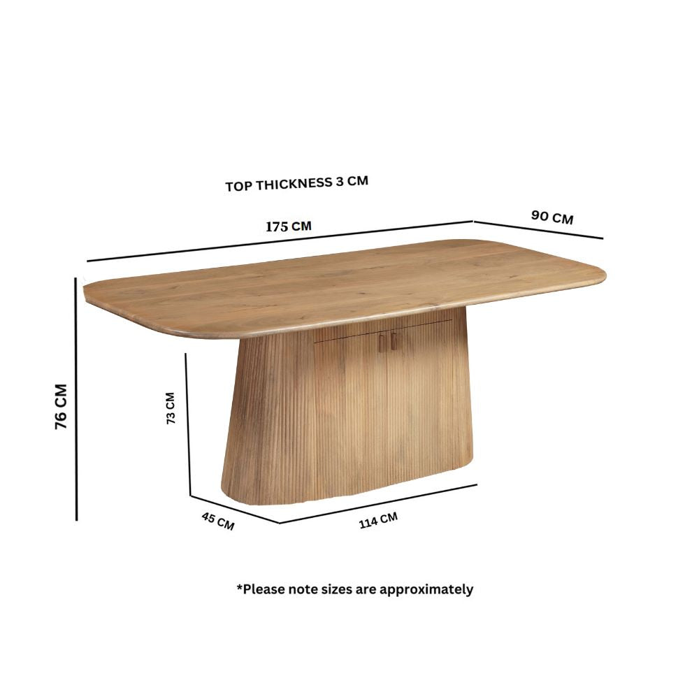 Austin Solid Wood Dining Table 6 Seater