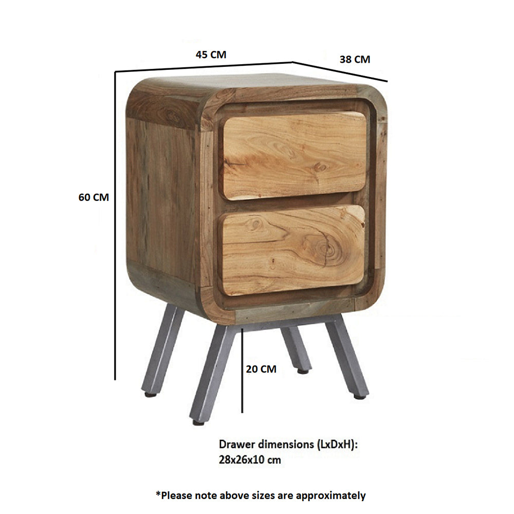Jodhpur Jewel 2 Drawer Bedside Table