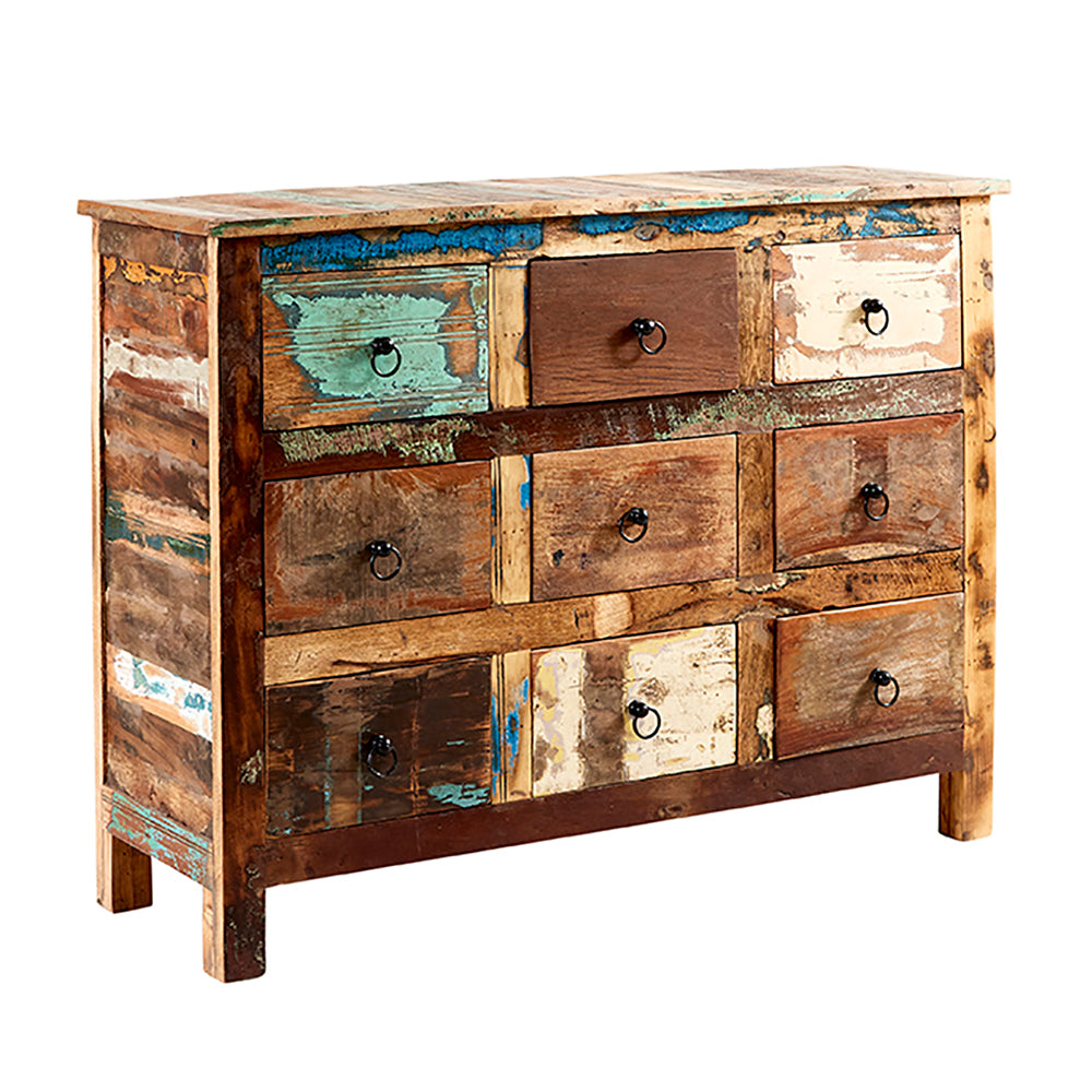 Reclaimed Style 9 Drawer Chest