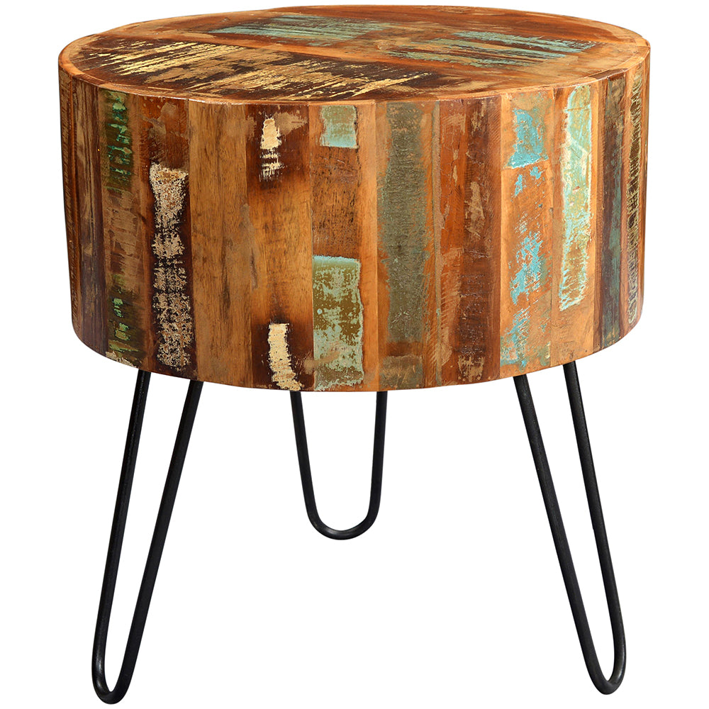 Reclaimed Style Drum End Table