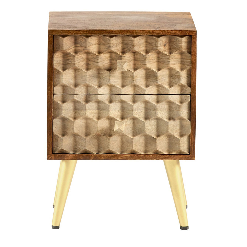 CNC Contemporary 2 Drawer Bedside Table