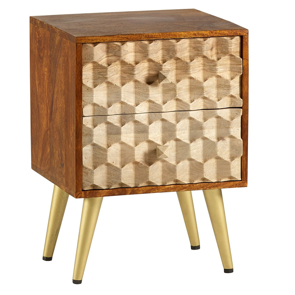 CNC Contemporary 2 Drawer Bedside Table
