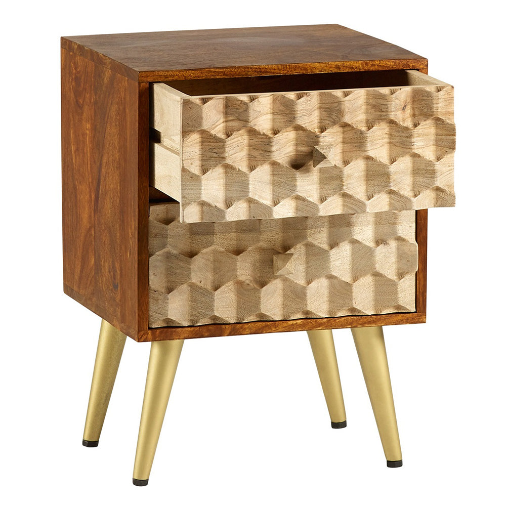 CNC Contemporary 2 Drawer Bedside Table