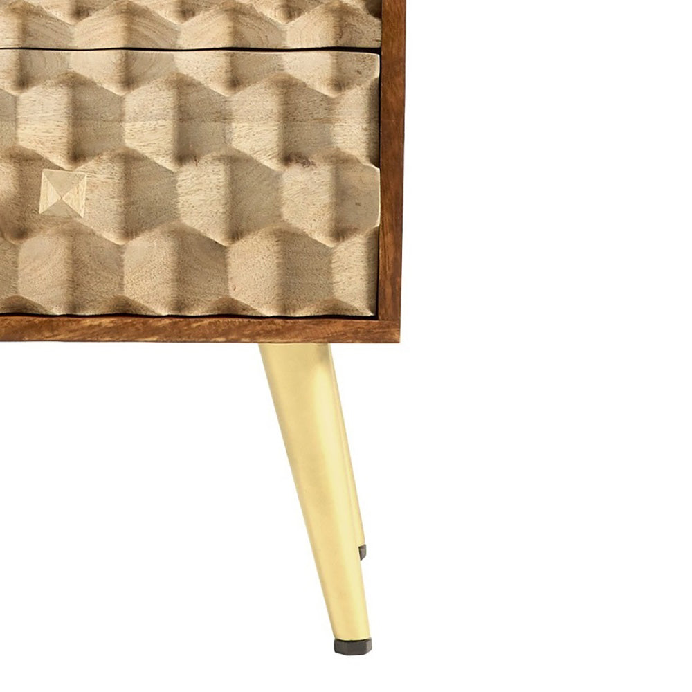 CNC Contemporary 2 Drawer Bedside Table