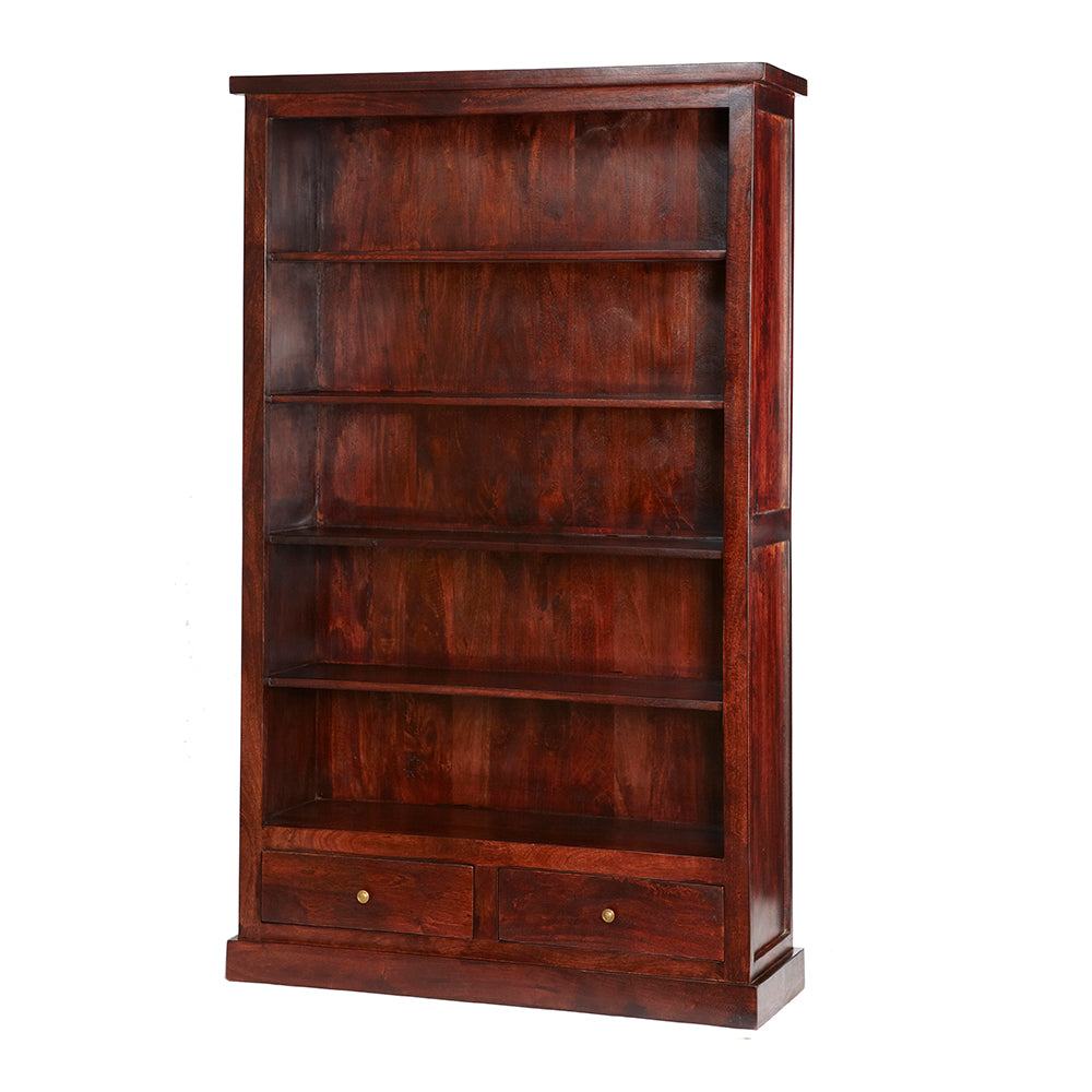 Maharaja Dark Large Bookcase With 2 Drawer