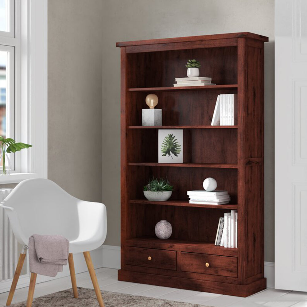 Maharaja Dark Large Bookcase With 2 Drawer