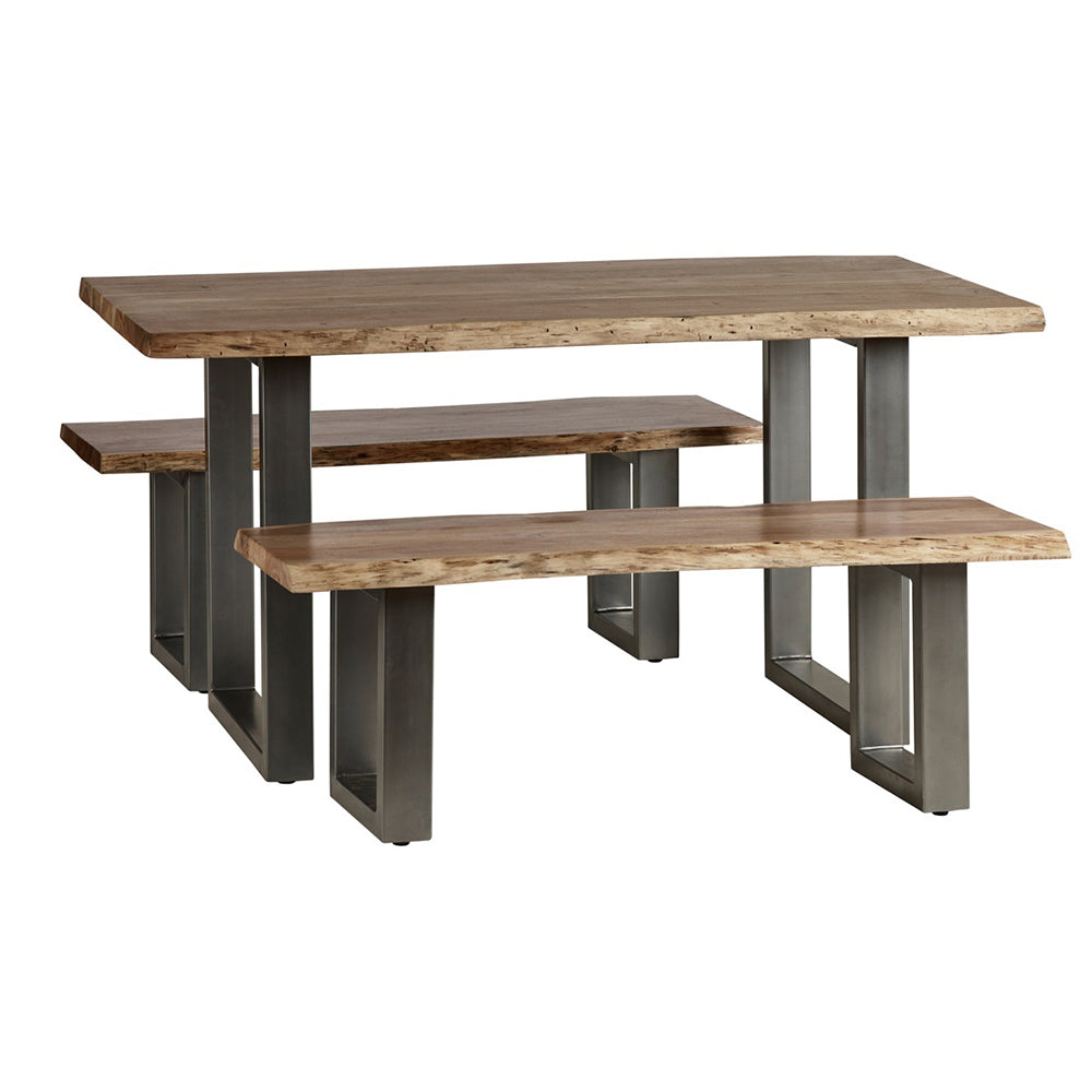 Live Edge Live Style Dining Table With 6 Seater Chair