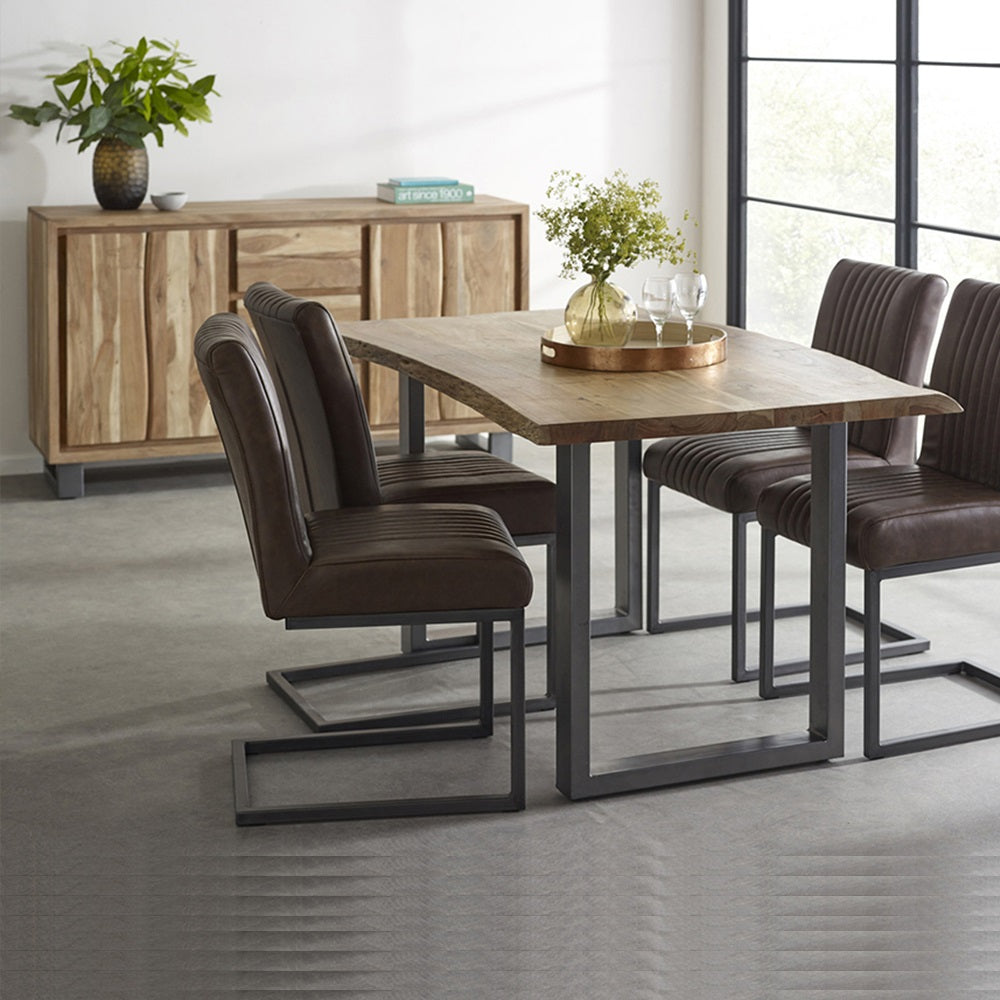 Live Edge Live Style Dining Table With 6 Seater Chair