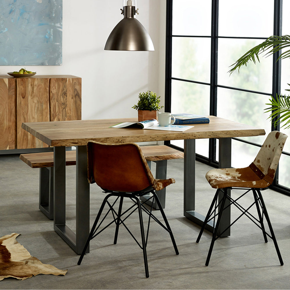 Live Edge Live Style Dining Table With 6 Seater Chair
