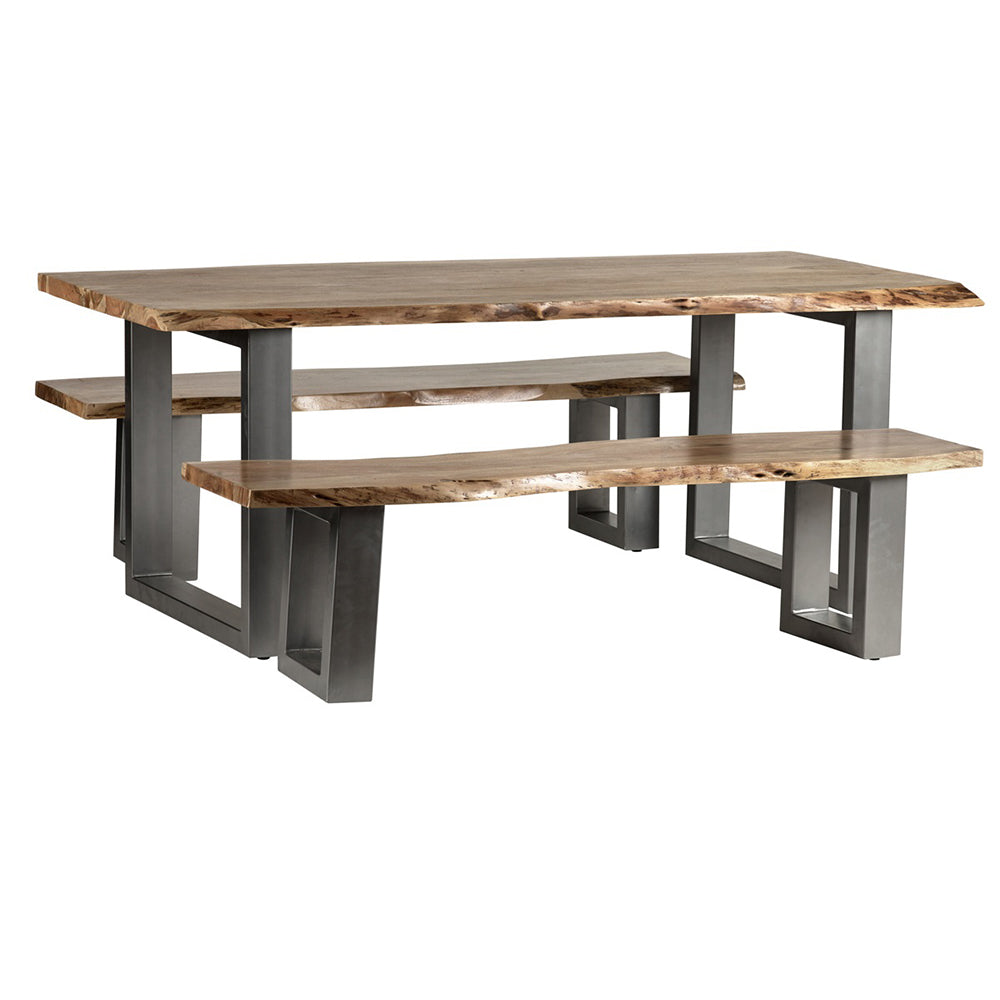 Live Edge Live Style Dining Table With 6 Seater Chair