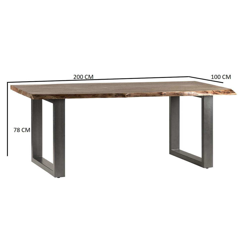 Live Edge Live Style Dining Table With 6 Seater Chair