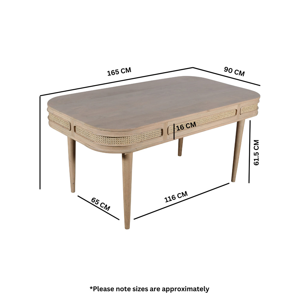 Franch Collection Cane Dining Table With 6 Seater Chair