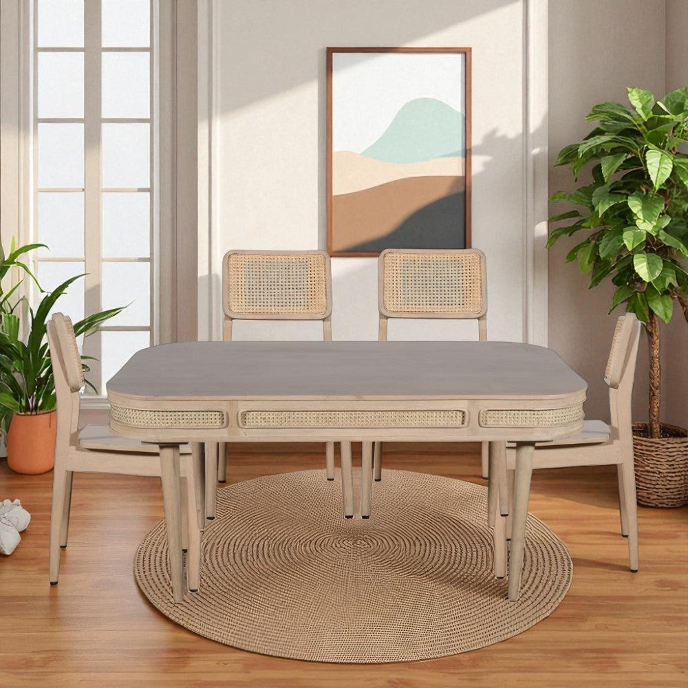 Franch Collection Cane Dining Table With 6 Seater Chair