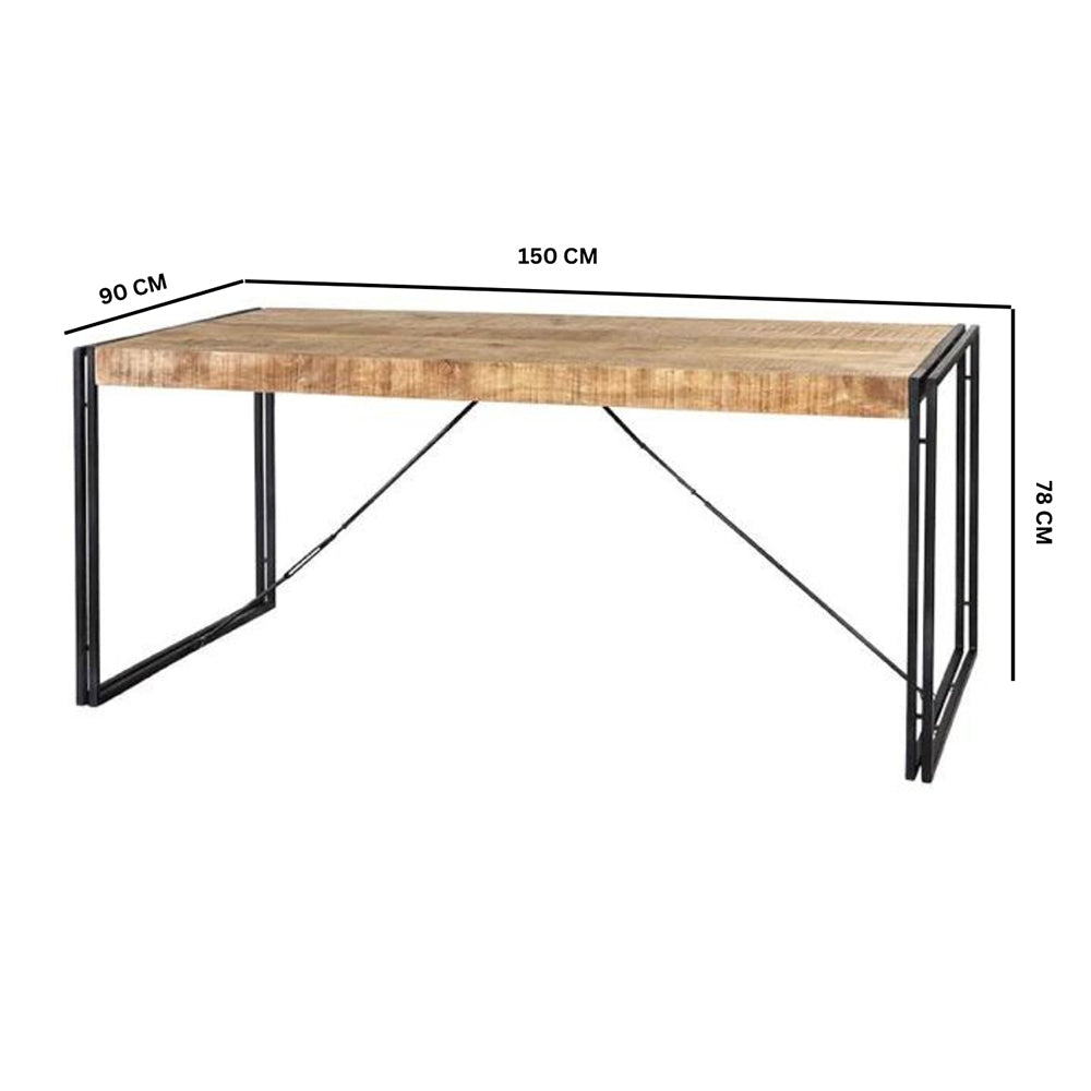 Industrial Range Dining Table - Medium With 6 Seater Chair