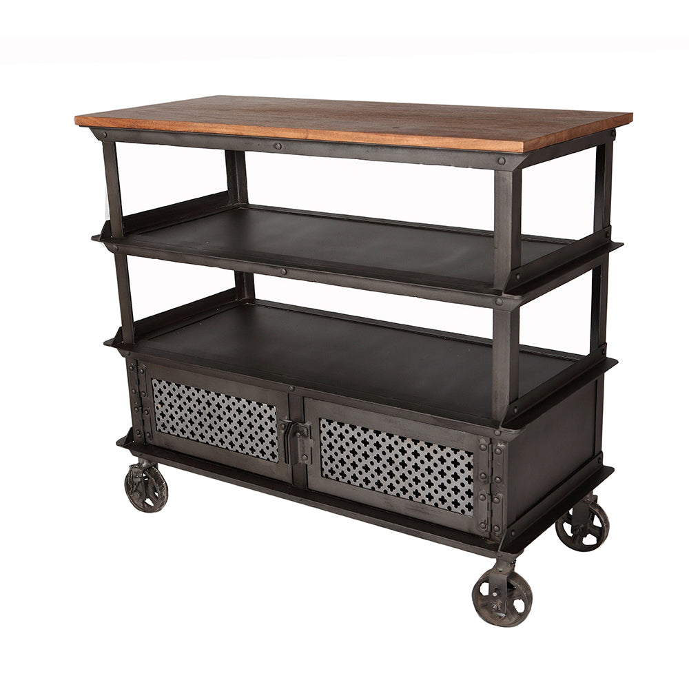 Urban Industrial Console Table With 2 Door