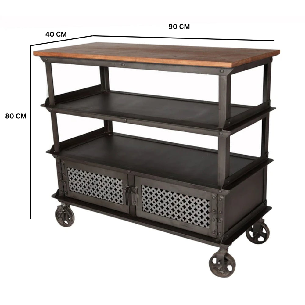Urban Industrial Console Table With 2 Door