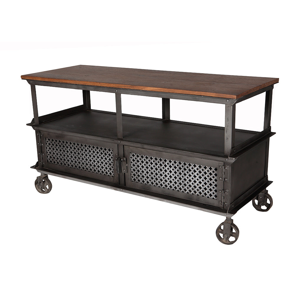 Urban Industrial TV Media Unit With 2 Door
