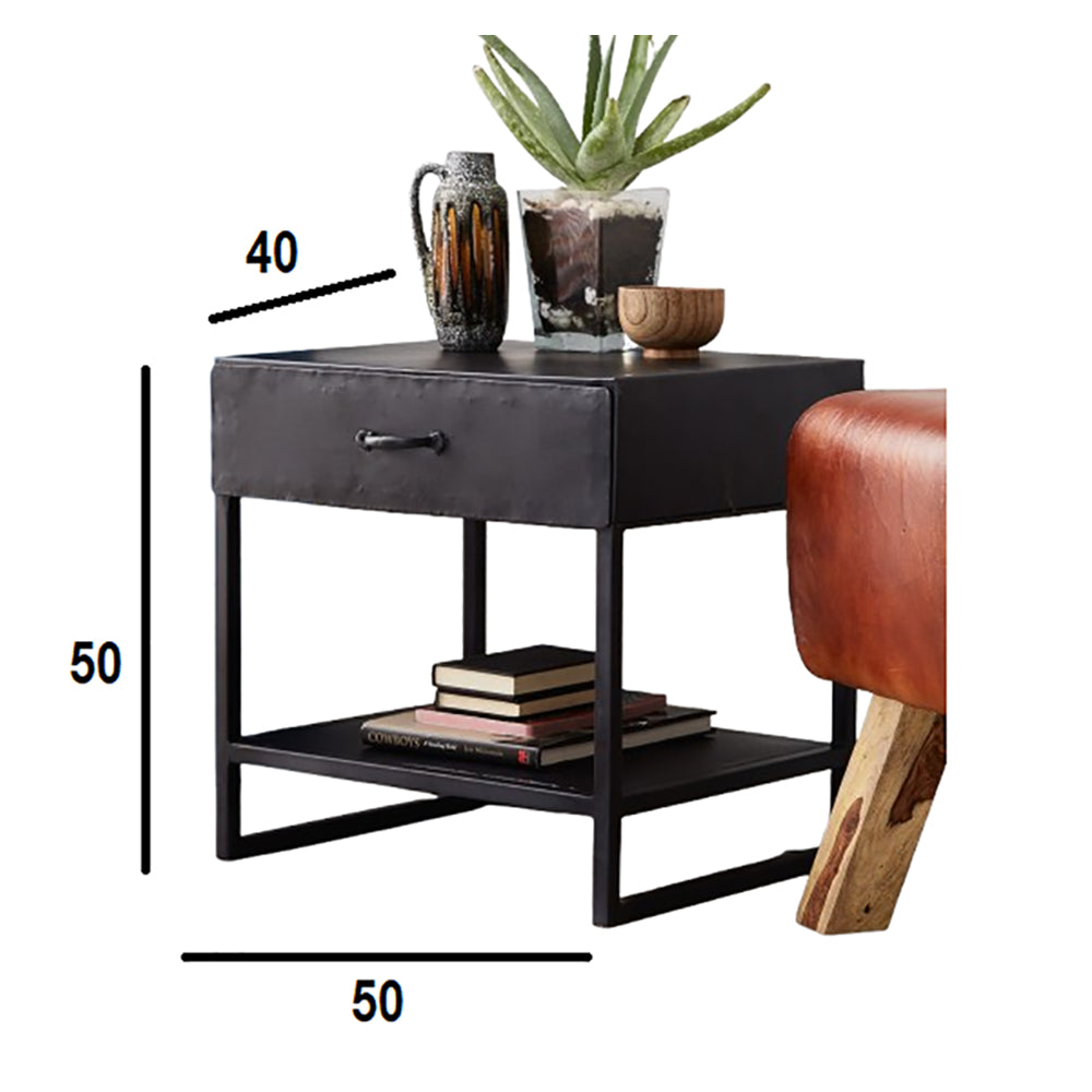 Industrial Range Iron Bedside Table