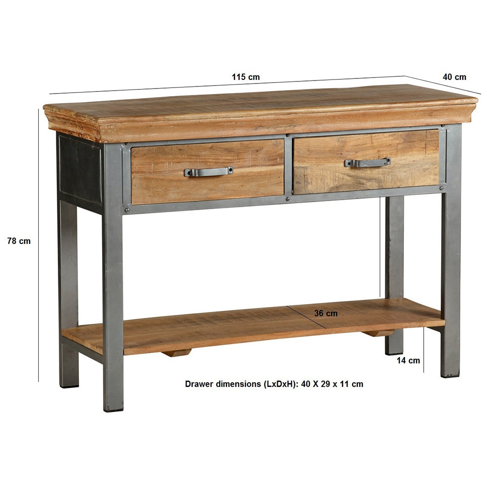 Industrial Range 2 Drawer Writing Desk
