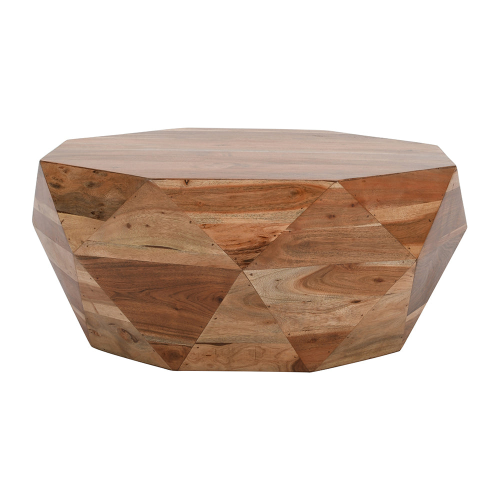 Diamond Shape Coffee Table Natural Brown