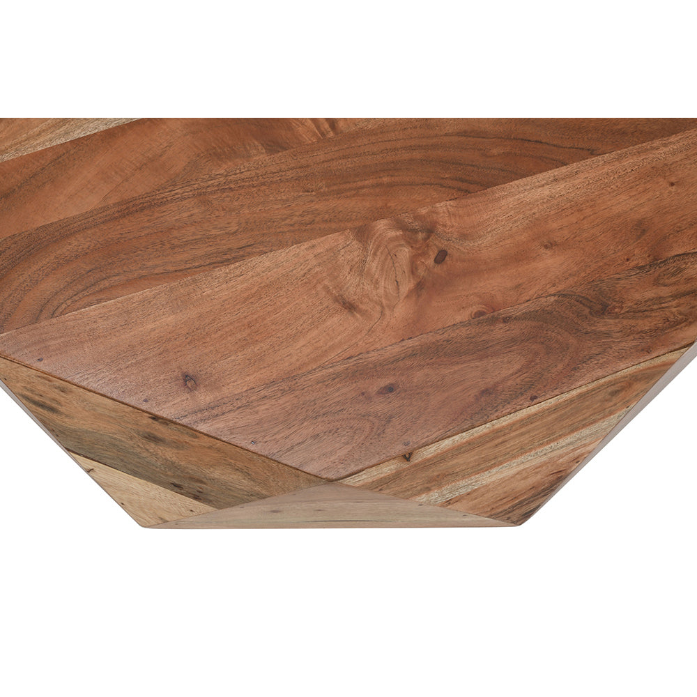 Diamond Shape Coffee Table Natural Brown