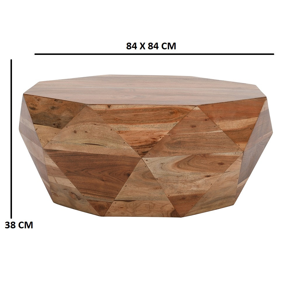 Diamond Shape Coffee Table Natural Brown