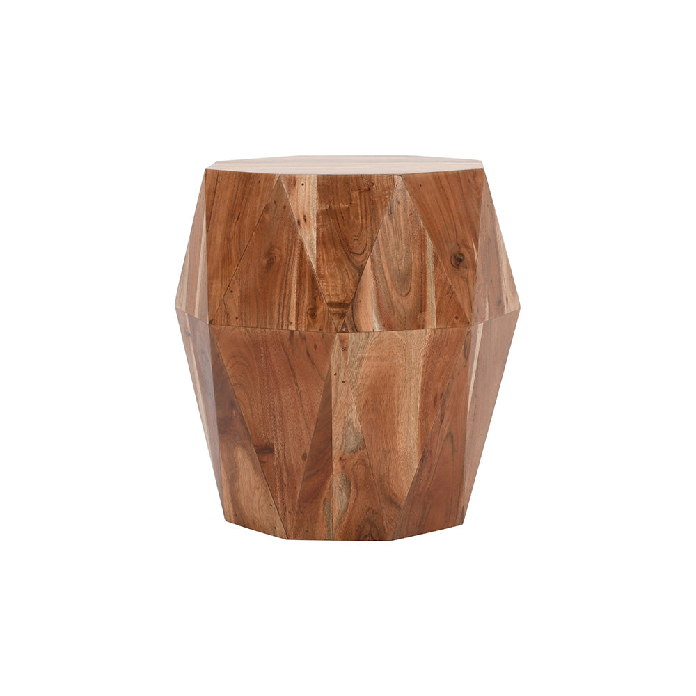 Artisanal End Table Octagon Top, Natural Brown