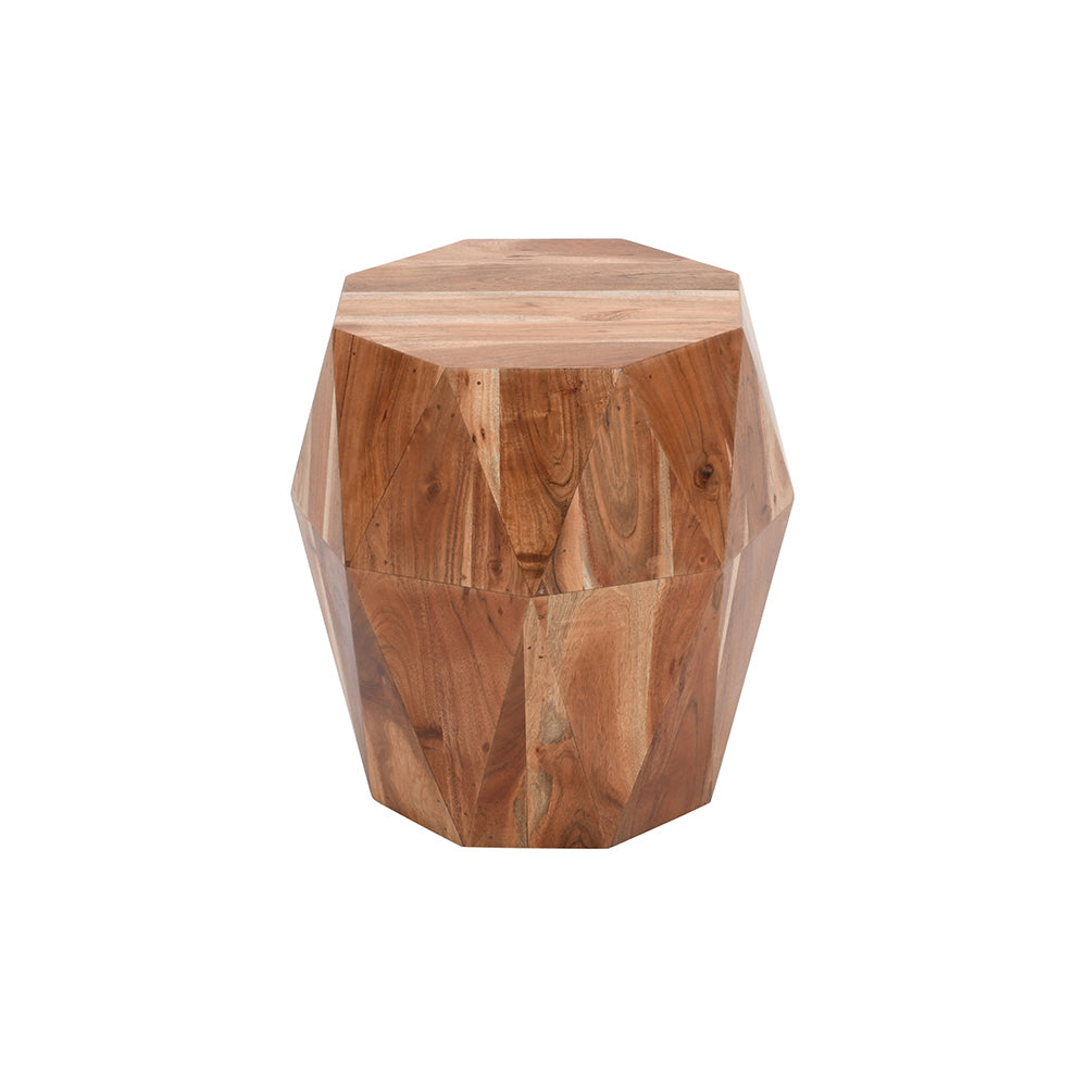 Artisanal End Table Octagon Top, Natural Brown