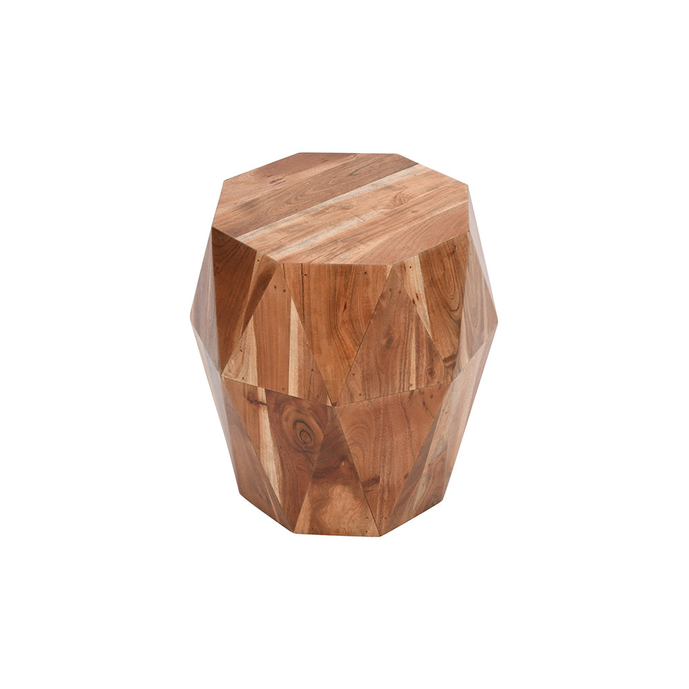 Artisanal End Table Octagon Top, Natural Brown