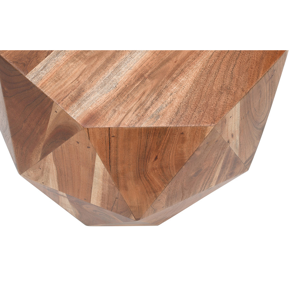 Artisanal End Table Octagon Top, Natural Brown