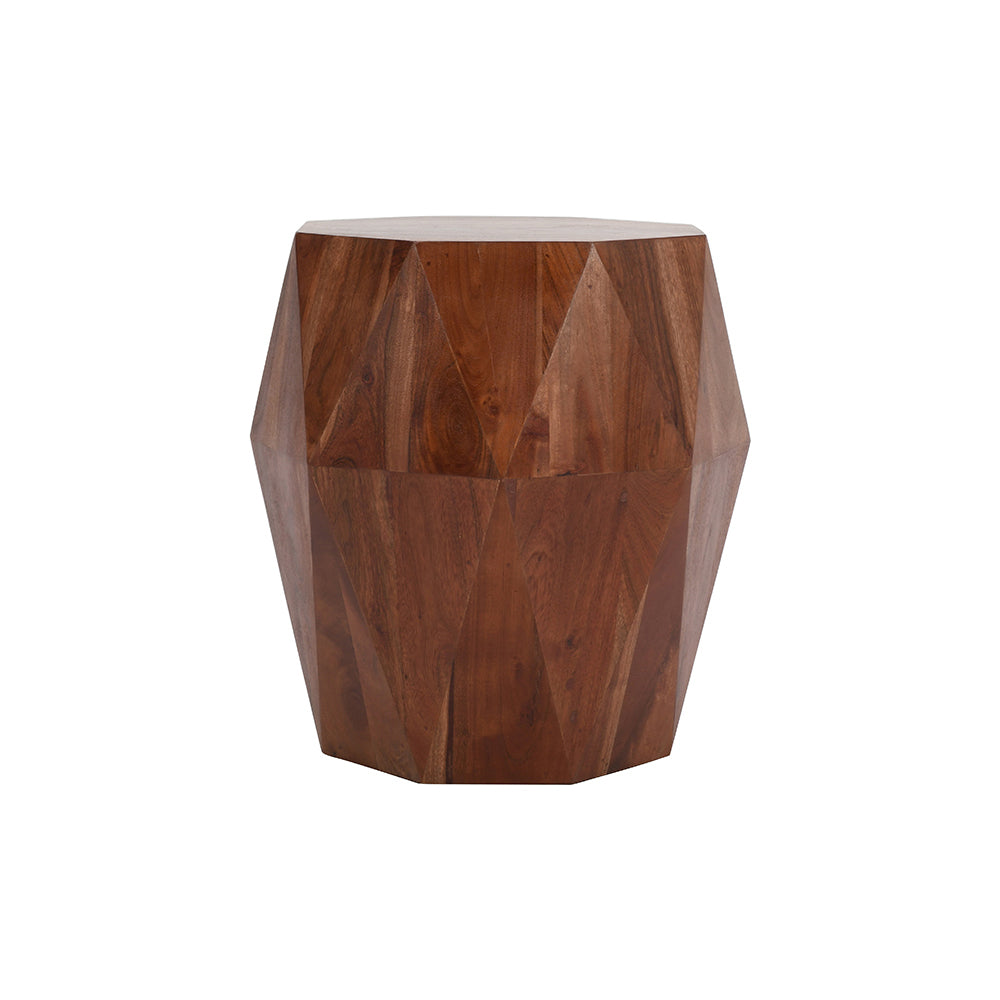 Artisanal End Table Octagon Top, Dark Brown